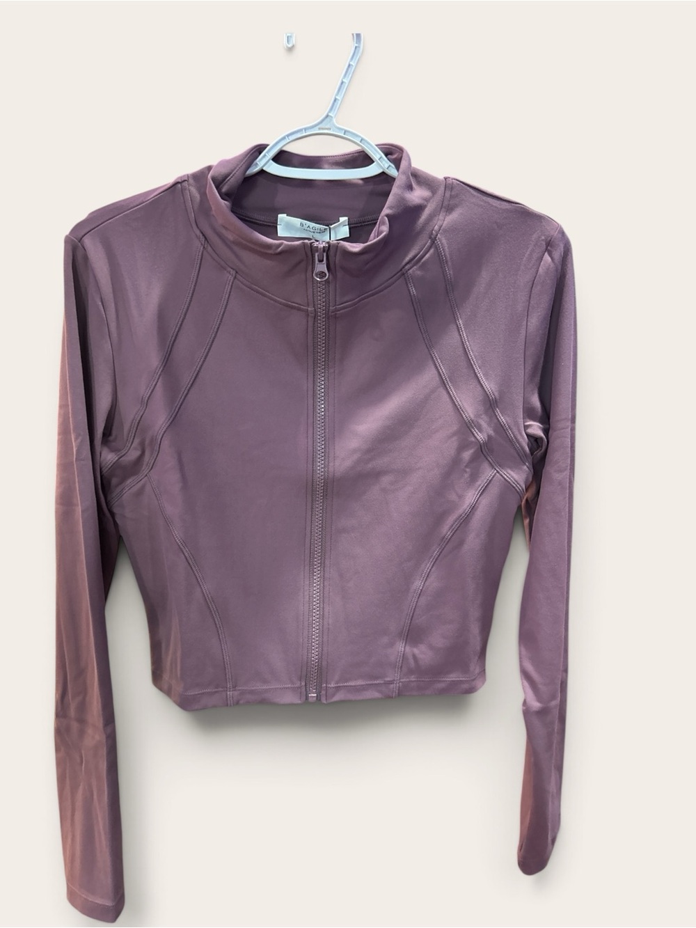 B’Agile Mauve Zip Up Athletic Crop Jacket
